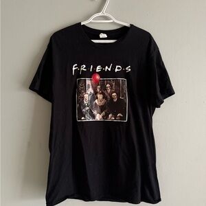 Men’s Black Graphic T-Shirt serial killer  Friends Design size XL